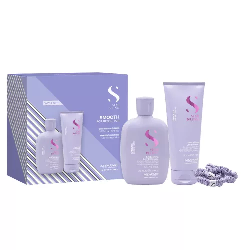 Semi di Lino Smooth Kit - rakoncátlan hajra való csomag ajándék scrunchie hajgumiszettel