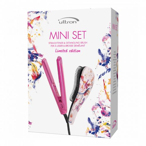 Sinelco Ultron Mini Szett Fuchsia - hajvasaló + bontókefe